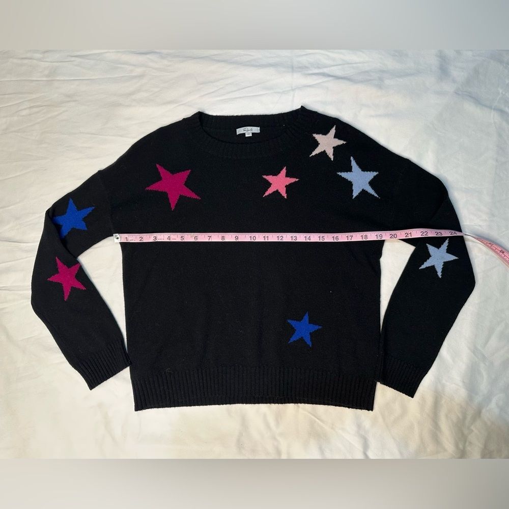 Rails Presley Star Print Sweater Black Cosmo wWool Cashmere Knit Pullover Y2K XS - Picture 7 of 12